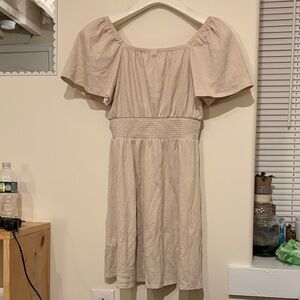 Old Navy Cream Off-Shoulder Midi Dress